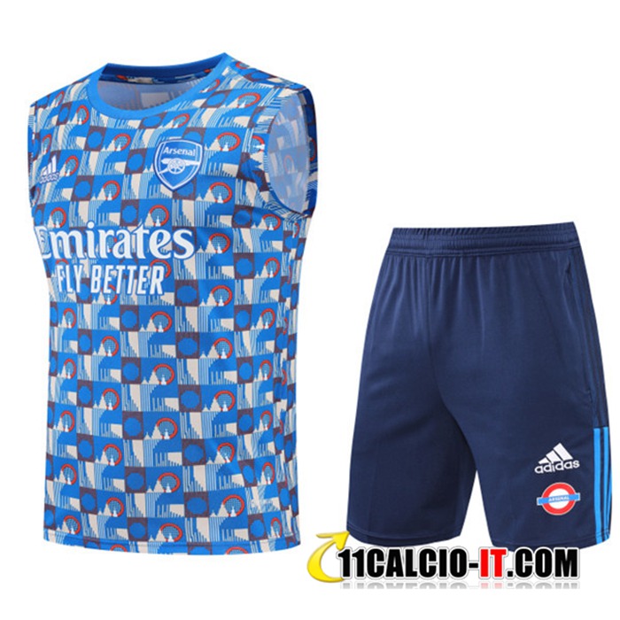 Creare Kit Canotta Allenamento Pantaloncini Arsenal Blu Bianco