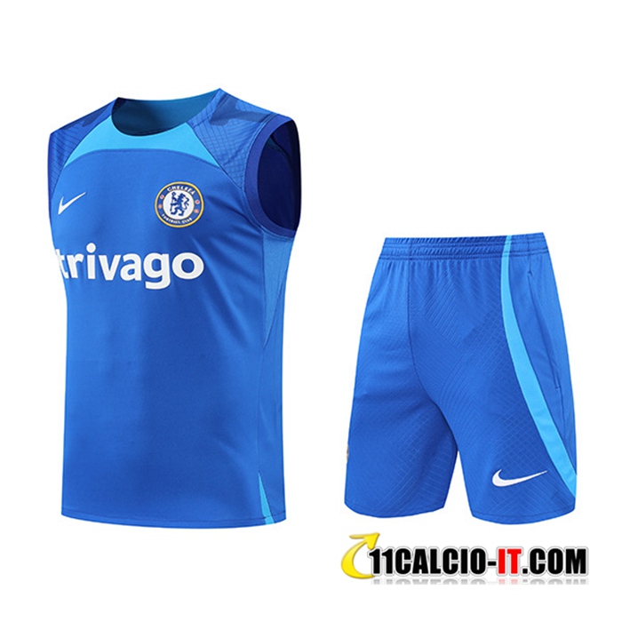 Personalizza Canotta Allenamento Pantaloncini Fc Chelsea Blu