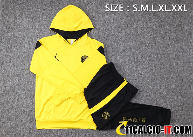 Offerte Insieme Giacca Con Cappuccio Tuta Jordan Psg Giallo