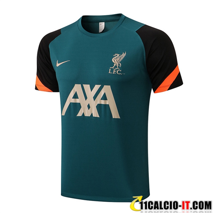 Personalizzare T Shirt Allenamento FC Liverpool Verde/Nero 2022/2023