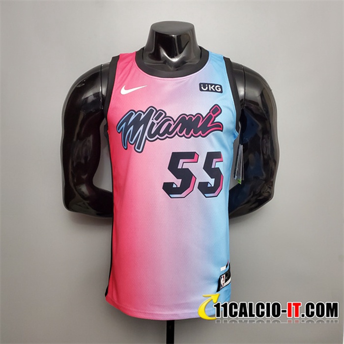 Nuove Nuova Maglia Miami Heat (Robinson #55) Rosa/Blu Gradient Color ...