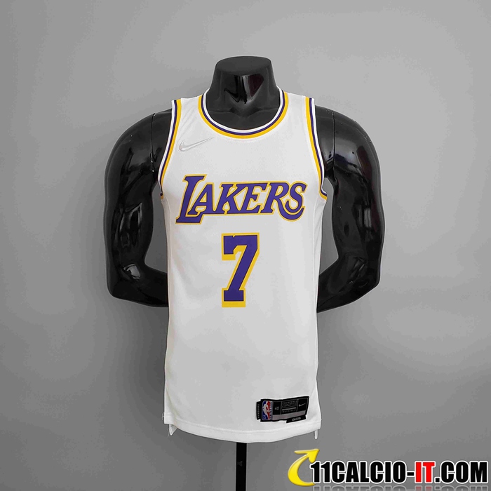 75th Anniversary TOSCANO #95 Los Angeles Lakers White NBA Jersey