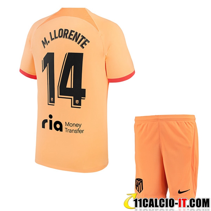 Vendita Maglie Calcio Atletico Madrid (M. LLORENTE #14) Bambino Terza ...