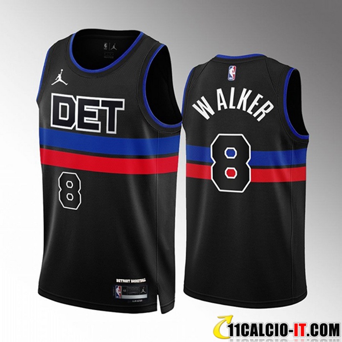 Siti Dove Maglia Detroit Pistons (WALKER #8) 2022/23 Nero