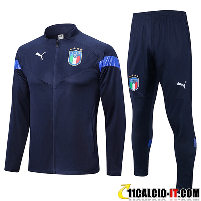 Collezione Insieme Tuta Calcio Giacca Italia blu navy 2022/2023