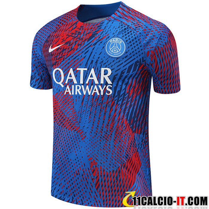 Vendita T Shirt Allenamento PSG Blu/Rosso 2022/2023