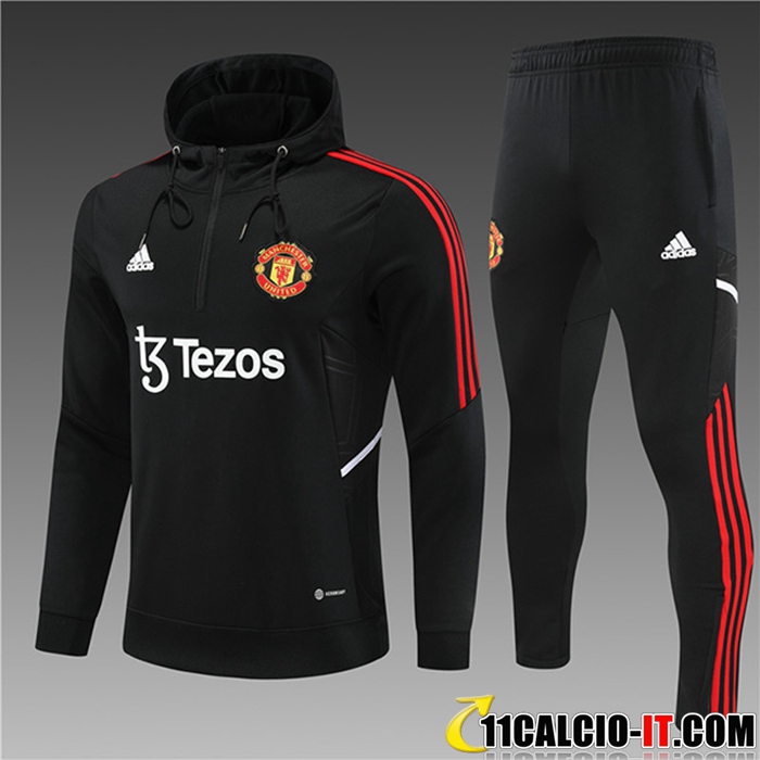 Nuova Insieme Giacca Con Cappuccio Tuta Real Manchester United Bambino