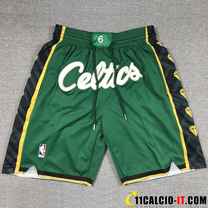 Tutte Le Pantaloncini NBA Boston Celtics Nero/Verde Trim