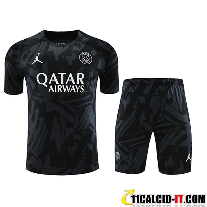 Shop Maglia Allenamento + Pantaloncini PSG Jordan Nero 2023/2024