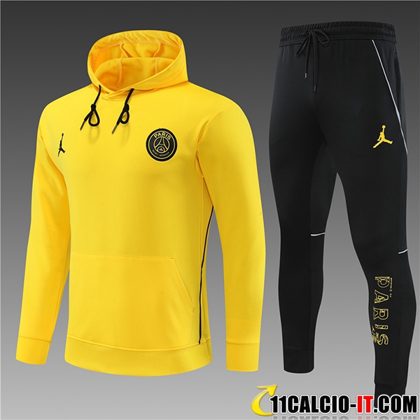 Personalizzare Insieme Giacca Con Cappuccio Tuta Jordan PSG Giallo 2023/2024