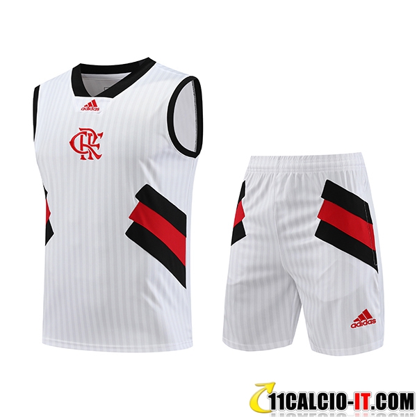 Siti Kit Canotta Allenamento + Pantaloncini Flamengo Bianco 2023/2024 -02