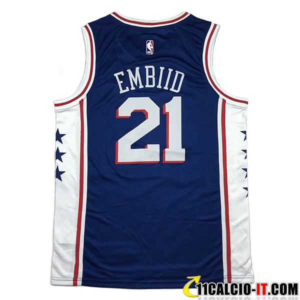 Tutte Le Maglia Philadelphia 76ers (embiid #3) 2023 24 Blu