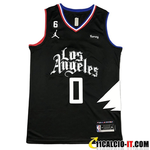 Tutte Le Maglia Los Angeles Clippers (WESTBROOK #0) 2023/24 Nero -02