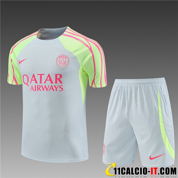 Creare Kit Maglia Allenamento + Pantaloncini PSG Bambino Grigio Chiaro ...