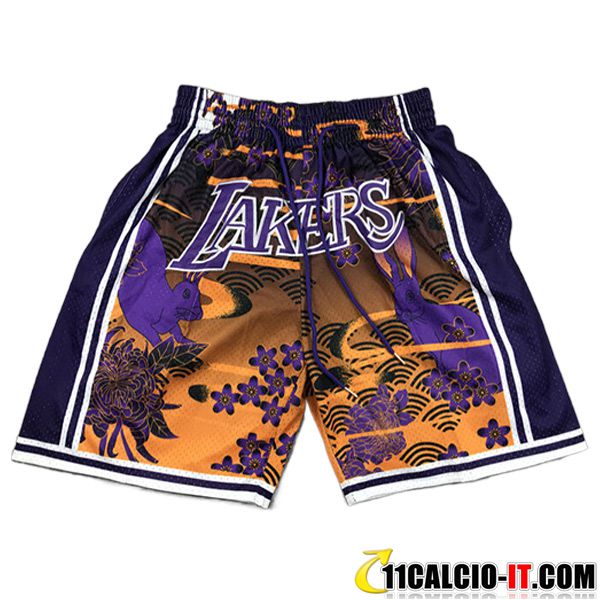 Sito Pantaloncini NBA Los Angeles Lakers 2023/24 Giallo/viola