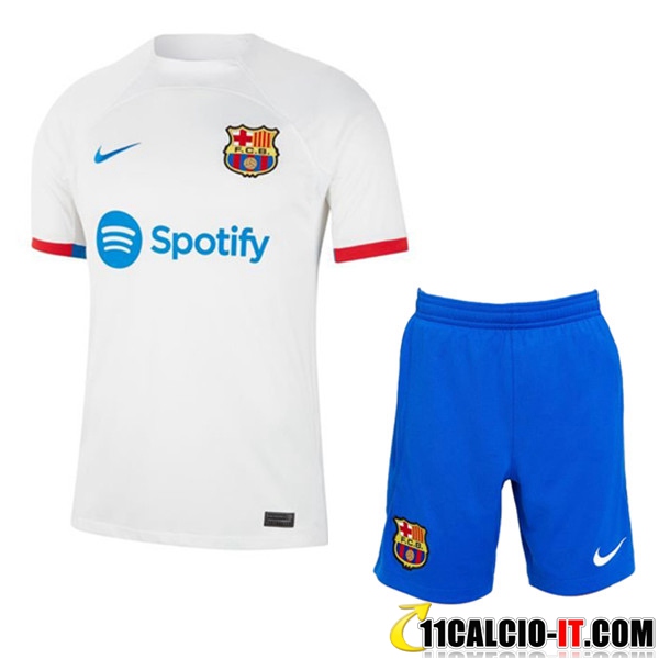 Imitazioni Kit Maglia FC Barcellona Seconda + Pantalonicini 2023/2024