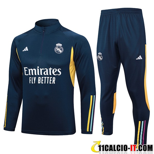 Creare Insieme Tuta Calcio Real Madrid blu navy 2023/2024 03