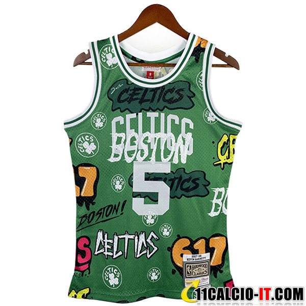 Personalizzazione Maglia Boston Celtics (GARNETT #5) 2023/24 Verde -03