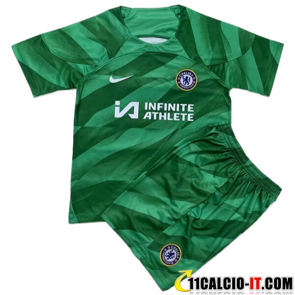 Le Nuove Maglie Calcio FC Chelsea Bambino Portiere Verde 2023/2024