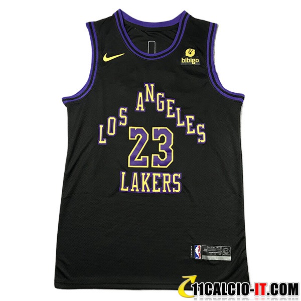 Personalizzazione Maglia Los Angeles Lakers (JAMES #23) 2023/24 Nero -03