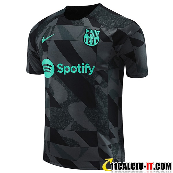 Numeri T Shirt Allenamento FC Barcellona Nero/Grigio/Verde 2023/2024