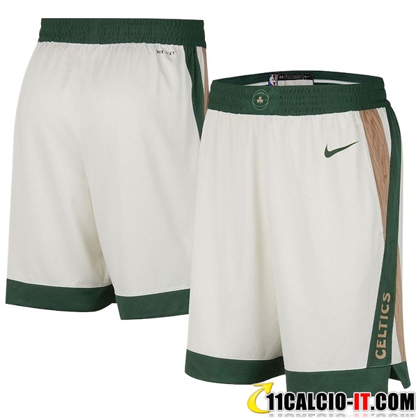 Collezionisti Pantaloncini NBA Boston Celtics 2023/24 Bianco/Verde -02