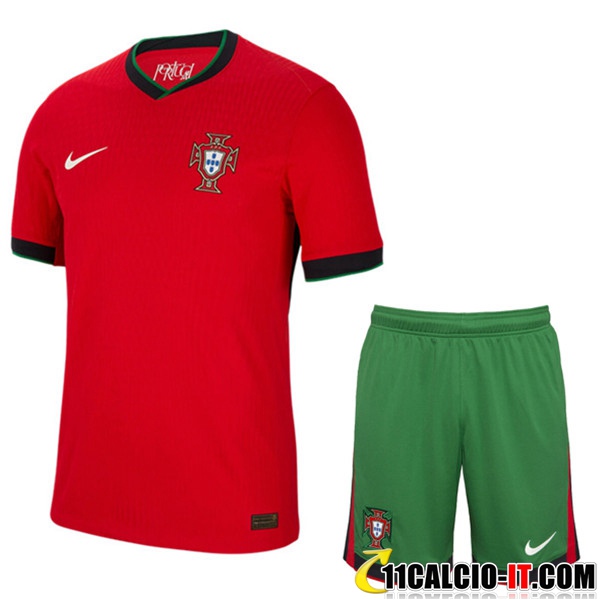 Acquistare Kit Maglia Portogallo Prima + Pantaloncini UEFA Euro 2024