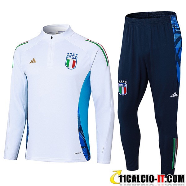 Offerte Insieme Tuta Calcio Italia Bianco/Blu 2024/2025 02