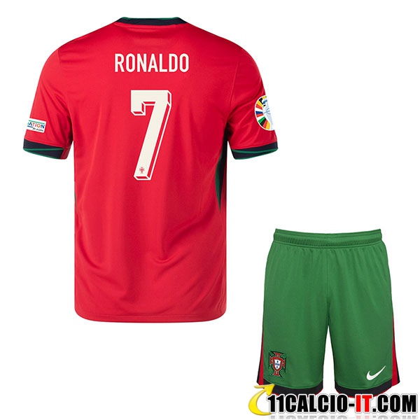 Vendita Maglia Nazionale Portogallo (RONALDO #7) Bambino 2024/2025 Prima